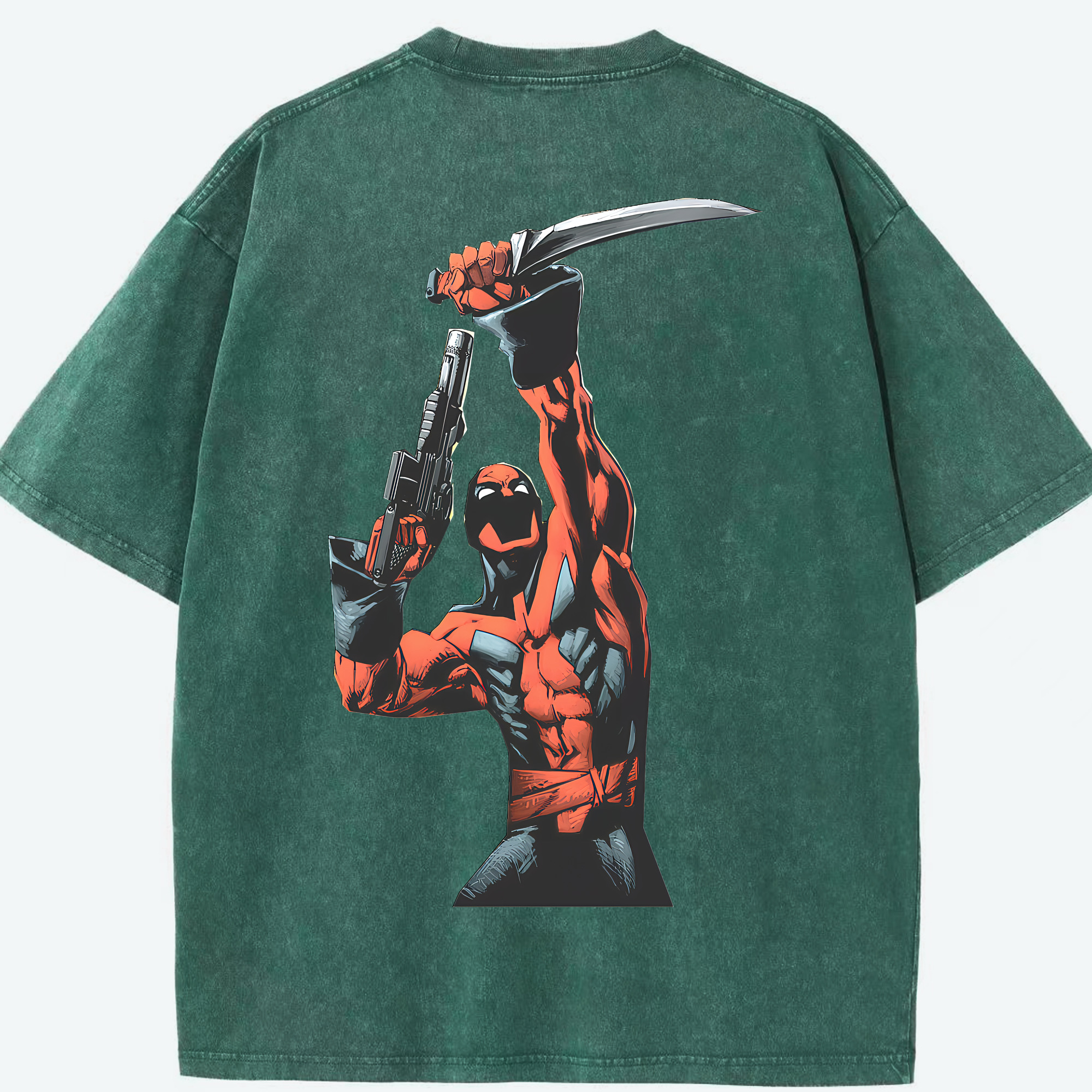 （画像用） Deadpool デッドプール 綿100% ヴィンテージ風 半袖Tシャツ（背面プリント）
